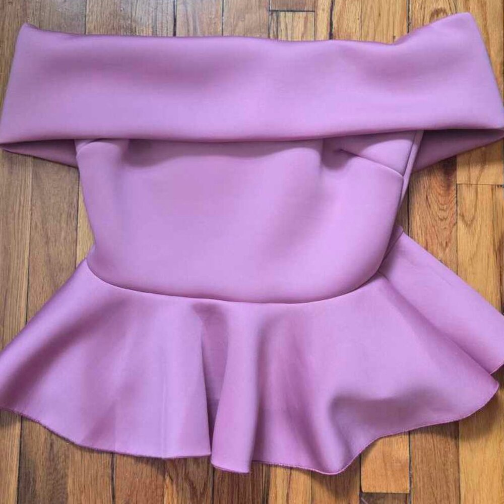 Mauve Off Shoulder Peplum Top - Picture 5 of 7